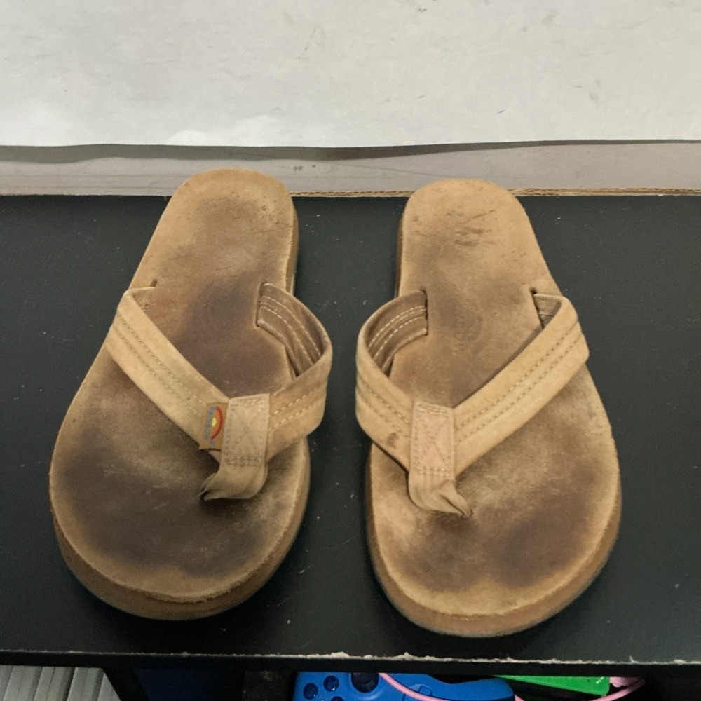 Rainbow Premier Womens Sandals Size 8.5/9.5 (10.75”) Leather Thong Flip Flops